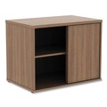 Office Filing Cabinets & Shelves | Alera ALELS593020WA Open Office Desk Series 29.5w x 19.13d x 22.78h Low Storage Cabinet Credenza - Modern Walnut image number 0