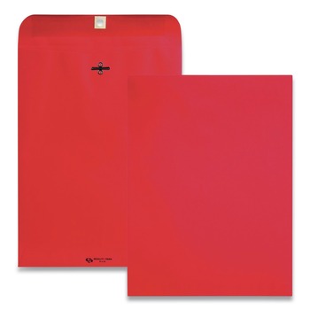 Quality Park QUA38734 9 in. x 12 in. 28 lbs. Bond Clasp/Gummed Closure Weight Paper Clasp Envelope - Red (10/Pack)