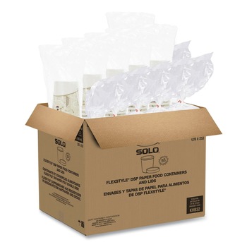 SOLO KHB32A-J8000 32 oz Flexstyle Double Poly Paper Food Combo Packs - Symphony (500/Carton)