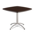 Office Desks & Workstations | Iceberg 65614 36 in. x 36 in. x 30 in. CafeWorks Square Cafe-Height Table - Walnut/Silver image number 0