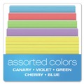 Flash Cards | Oxford 34610 4 in. x 6 in. Ruled Index Cards - Blue/Violet/Canary/Green/Cherry (100/Pack) image number 3