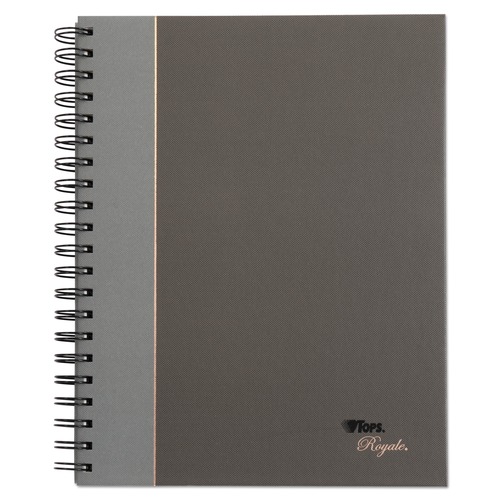 Notebooks & Pads | TOPS 25331 Royale 10.5 in. x 8 in. Wirebound Medium/College Ruled Business Notebook - Black/Gray image number 0