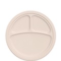 Bowls and Plates | Dart 10FBRP3 10.2 in. Diameter 3-Compartment ProPlanet Seal Compostable Fiber Dinnerware Plate - Natural (500/Carton) image number 0