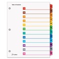 Binders | Cardinal 61218 11 x 8.5 OneStep Printable Table of Contents and 1 to 12 Dividers - White/Assorted Tabs (12/Set) image number 0