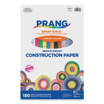 OFFICE AND OFFICE SUPPLIES | Prang P6526 SunWorks Smart-Stack 12 x 18 50 lb. Text Weight Construction Paper - Assorted (150/Pack)