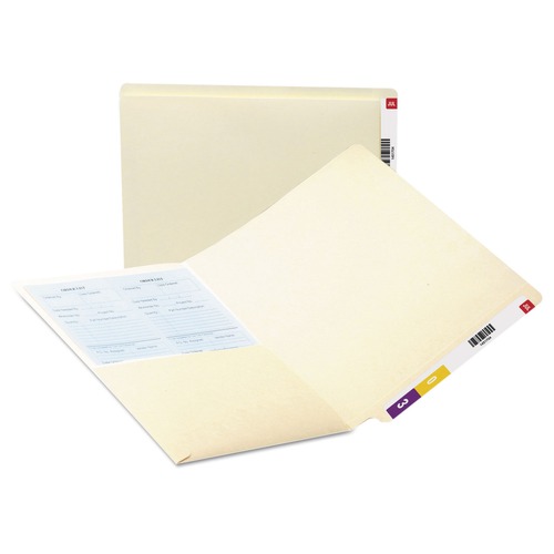 Just Launched | Smead 24115 Heavyweight Straight End Tab Pocket Folders - Letter, Manila (50/Box) image number 0