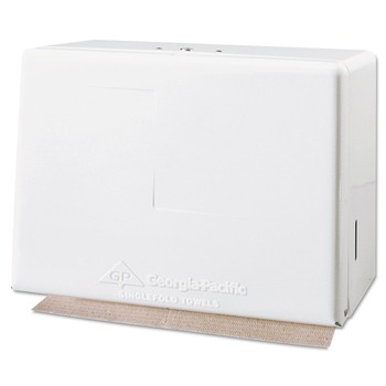 Georgia Pacific Professional 56701 11.63 in. x 6.63 in. x 8.13 in. Space Saver Steel Singlefold Towel Dispenser - White