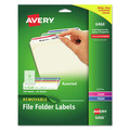 Labels | Avery 06466 0.66 in. x 3.44 in. Removable File Folder Labels with Sure Feed Technology - White (750/Pack) image number 0
