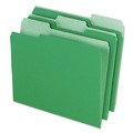 File Folders | Pendaflex 4210 1/3 BGR Assorted 1/3-Cut Tabs Letter Size Interior File Folders - Bright Green (100/Box) image number 2