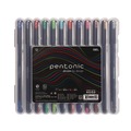 Back to School Sale | TOPS PEN12185 Assorted Point Sizes PENTONIC Stick Gel Pen - Assorted Ink Colors/Black Barrel (12/Pack) image number 0