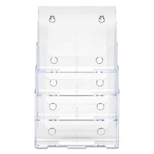 Desk Shelves | Deflecto 77441 9.38w x 7d x 13.63h 4-Compartment Magazine Size DocuHolder - Clear image number 0