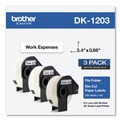 Labels | Brother DK12033PK 0.66 in. x 3.4 in. Die-Cut File Folder Labels - White (3-Rolls/Pack) image number 0