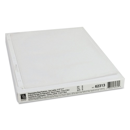 Sheet Protectors | C-Line 62313 11 in. x 8.5 in. 2 in. Side Loading Polypropylene Sheet Protectors - Clear (50/Box) image number 0
