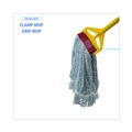 Labor Day Sale | Boardwalk BWK553 Rayon/Polyester Wide Floor Finish Mop Head - Large, White/Blue (12/Carton) image number 5