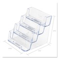 Desktop Organizers | Deflecto 70841 3.94 in. x 3.5 in. x 3.75 in. Plastic 4-Pocket Business Card Holder - Clear image number 3