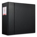 Binders | Universal UNV20714 11 in. x 8.5 in. 5 in. Capacity 3 Rings Deluxe Non-View D-Ring Binder with Label Holder - Black image number 0