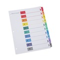 Universal | Universal UNV24804 11 in. x 8.5 in. 10-Tab Deluxe Table of Contents Dividers for Printers - White (6/Pack) image number 0