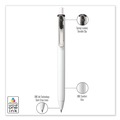 Pens | uni-ball 70362 uniONE 0.7 mm Retractable Gel Pen - Black Ink/White/Black Barrel/Medium (1-Dozen) image number 4