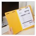 Back to School Sale | Universal UNV10319 2 Dividers 6 Fasteners Deluxe Six-Section Pressboard End Tab Classification Folders - Letter Size, Yellow (10/Box) image number 2