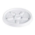  | Dart 8JL Vented Plastic Lids for 8 oz. to 10 oz. Hot/Cold Foam Cups - White (100/Pack, 10 Packs/Carton) image number 0