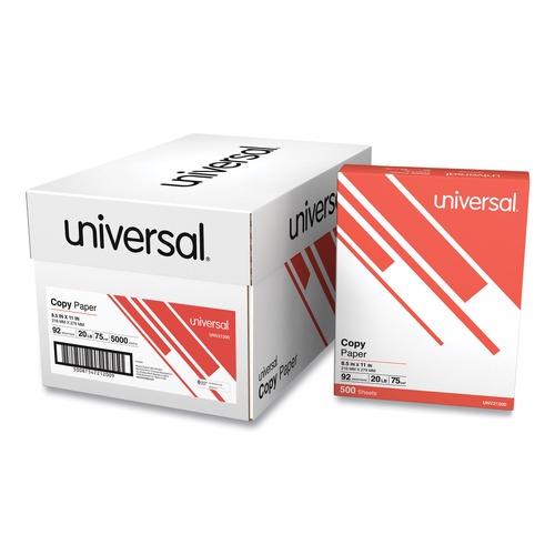 Universal | Universal UNV21200 8.5 in. x 11 in. 92 Bright Copy Paper - White (10/Carton) image number 0