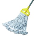 Mops | Rubbermaid Commercial FGA41306WH00 Web Foot Cotton/Synthetic Large Finish Mop Head with 1 in. White Headband - White (6/Carton) image number 2