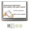 Floor Signs & Safety Signs | Durable 497737 6.75 in. x 0.63 in. x 5.13 in. Click Sign Holder For Interior Walls - Gray image number 1