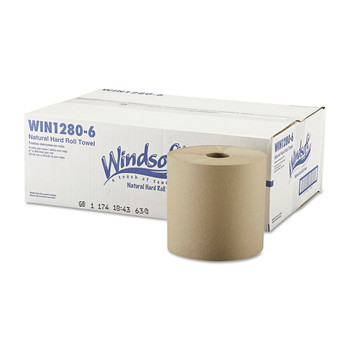  | Windsoft WIN12806 8 in. x 800 ft. Hardwound Roll Towels - Natural (6 Rolls/Carton)