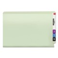 File Folders | Smead 37705 1 in. Expansion End Tab Pressboard Classification Folders with 2 SafeSHIELD Coated Fasteners - Legal Size/Gray-Green (25/Box) image number 1