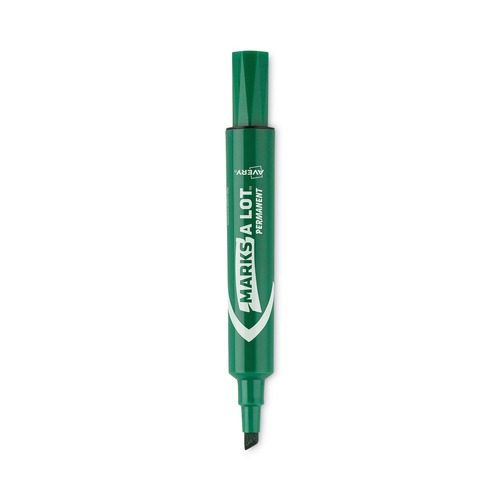 Just Launched | Avery 07885 Broad Chisel Tip Regular Desk-Style MARKS A LOT Permanent Marker - Green (1-Dozen) image number 0
