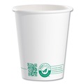 Cups and Lids | SOLO 370PLA-PLANET 10 oz. Compostable Paper Hot Cups - White/Green (50/Pack) image number 0