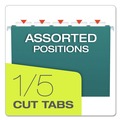 File Folders | Pendaflex 81614 1/5-Cut Tabs Letter Size Colored Hanging Folders - Teal (25/Box) image number 3