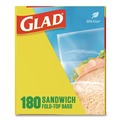 Food Trays, Containers, and Lids | Glad 60771 6.5 in. x 5.5 in. Fold-Top Sandwich Bags - Clear (2160/Carton) image number 8