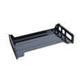 Just Launched | Universal UNV08101 16.25 in. x 9 in. x 2.75 in. Recycled 2-Section Plastic Side Load Desk Tray - Legal, Black (2/Pack) image number 2