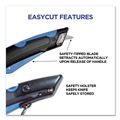 Box Cutters & Utility Knives | Cosco 091524 Easycut 6 in. Plastic Handle Self-Retracting Cutter with Safety-Tip Blade Holster and Lanyard - Black/Blue image number 7