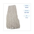 Just Launched | Boardwalk BWK224RCT 24 oz. Rayon Premium Cut-End Wet Mop Heads - White (12/Carton) image number 6