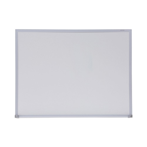 White Boards | Universal UNV43622 24 in. x 18 in. Melamine Dry Erase Board with Anodized Aluminum Frame - White Surface image number 0