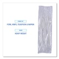 Cutlery | Boardwalk BWKFKTNHWPSWH 4-Piece Heavyweight Fork/Knife/Napkin/Teaspoon Cutlery Kit - White (250/Carton) image number 5