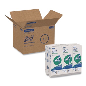 CLEANING AND SANITATION | Scott 98908 MegaCartridge 8.4 in. x 6.5 in. 1-Ply Napkins - White (6/Carton)