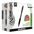 Pens | Zebra 22148 Z-Grip Medium 1 millimeter Retractable Ballpoint Pen - Black Ink/Clear/Black Barrel (48/Pack) image number 1