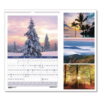 House of Doolittle 323 12 in. x 16.5 in. 14-Month (Dec 2025-Jan 2027) Recycled Season Wall Calendar - Multicolored Sheets