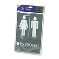Floor Signs & Safety Signs | Headline Sign 4812 6 in. x 9 in. Restroom Symbol Tactile Graphic Molded Plastic ADA Sign - Gray image number 1