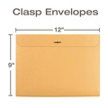 Envelopes & Mailers | Quality Park QUA38090 Redi-File 9 in. x 12 in. No. 90 Cheese Blade Flap Clasp/Gummed Closure Clasp Envelope - Brown Kraft (100/Box) image number 4