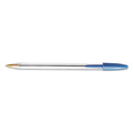 Pens | BIC MS11 BLU Cristal Xtra Smooth Medium 1 millimeter Stick Ballpoint Pen - Blue Ink/Clear Barrel (1-Dozen) image number 2