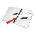 Report Covers & Pocket Folders | Durable 226307 Swingclip 30 Sheet Capacity Letter Size Report Cover - Clear/Dark Blue Clip (25/Box) image number 2