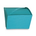 File Folders | Smead 70717 Letter Size 1/21-Cut Tabs 21 Sections Heavy-Duty Indexed Expanding Open Top Color Files - Teal image number 2