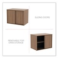 Office Filing Cabinets & Shelves | Alera ALELS593020WA 29.5 in. x 19.13 in. x 22.78 in. Open Office Low Storage Cabinet Credenza - Walnut image number 3