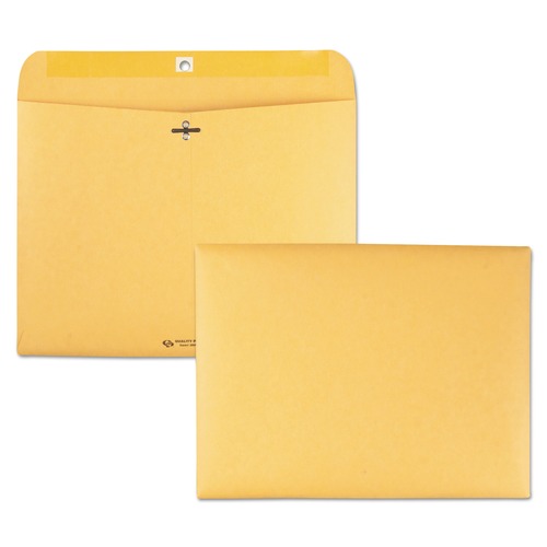 Envelopes & Mailers | Quality Park QUA38090 Redi-File 9 in. x 12 in. No. 90 Cheese Blade Flap Clasp/Gummed Closure Clasp Envelope - Brown Kraft (100/Box) image number 0