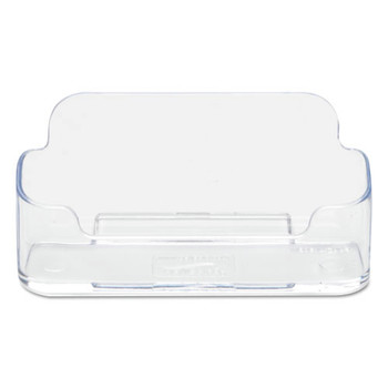 DESKTOP ORGANIZERS | Deflecto 70101 3.88 in. x 1.38 in. x 1.81 in. Plastic Horizontal Business Card Holder - Clear