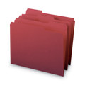 File Folders | Smead 13084 1/3-Cut Tabs Assorted Letter Size 0.75 in. Expansion Reinforced Top Tab Colored File Folders - Maroon (100/Box) image number 1